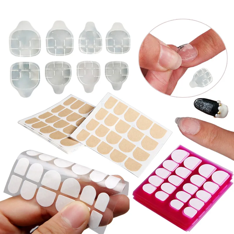 Как снять накладные ногти на стикерах Addfavor 5sheet/Lot False Nail Tips Fingernail Art Extension Transparent Double 