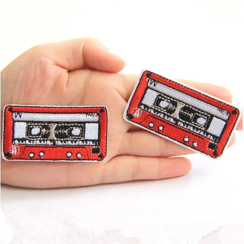 2Pcs Tapes Embroidered Patch Iron On Sewing Applique Badge Clothes