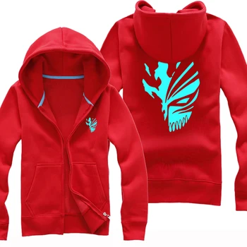 

High-Q Unisex BLEACH Kurosaki Ichigo Luminous noctilucent Hooded Hoodie cardigan Jacket Coat