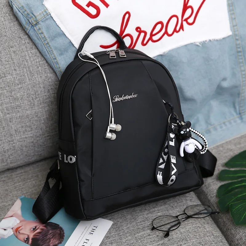 

Small Backpack Cute Shoulder Bag For Women With Doll Waterproof Nylon Little Travel or Leisure Bag School Bag for Teenage Girls