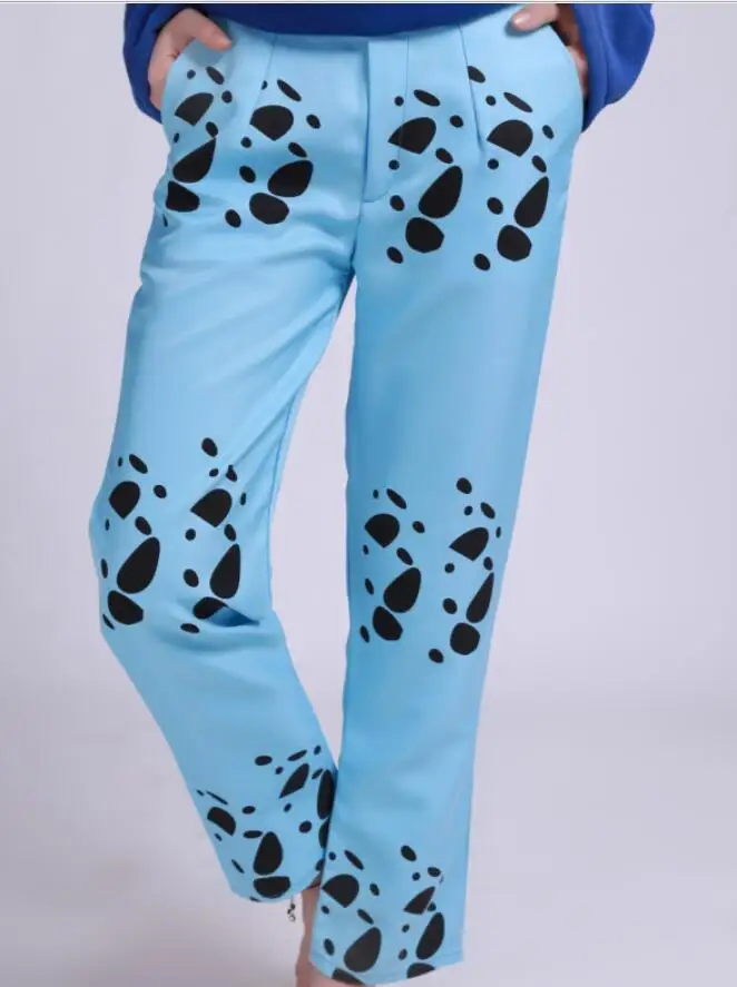 Cosplay&Ware [4]Cosplay Anime One Piece Halloween Party Trafalgar Law Cos Woman Daily Pants Blue White Costume -Cosplay&Ware anime Shop