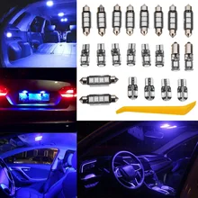 Autoleader 22 Pcs 12 V Azul Decoração Interior Do Carro SMD LEVOU Kit de Luz Styling de carro Para Audi A4 B5 B6 B7 S4 S2 Avant 00-08