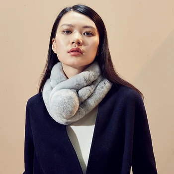 

Hot Sellers Women Scarves 100% Natural Rex Rabbit Fur 2019 Fashion Winter Coat Female Long Warm Genuine Fur Scarf Soft Warm