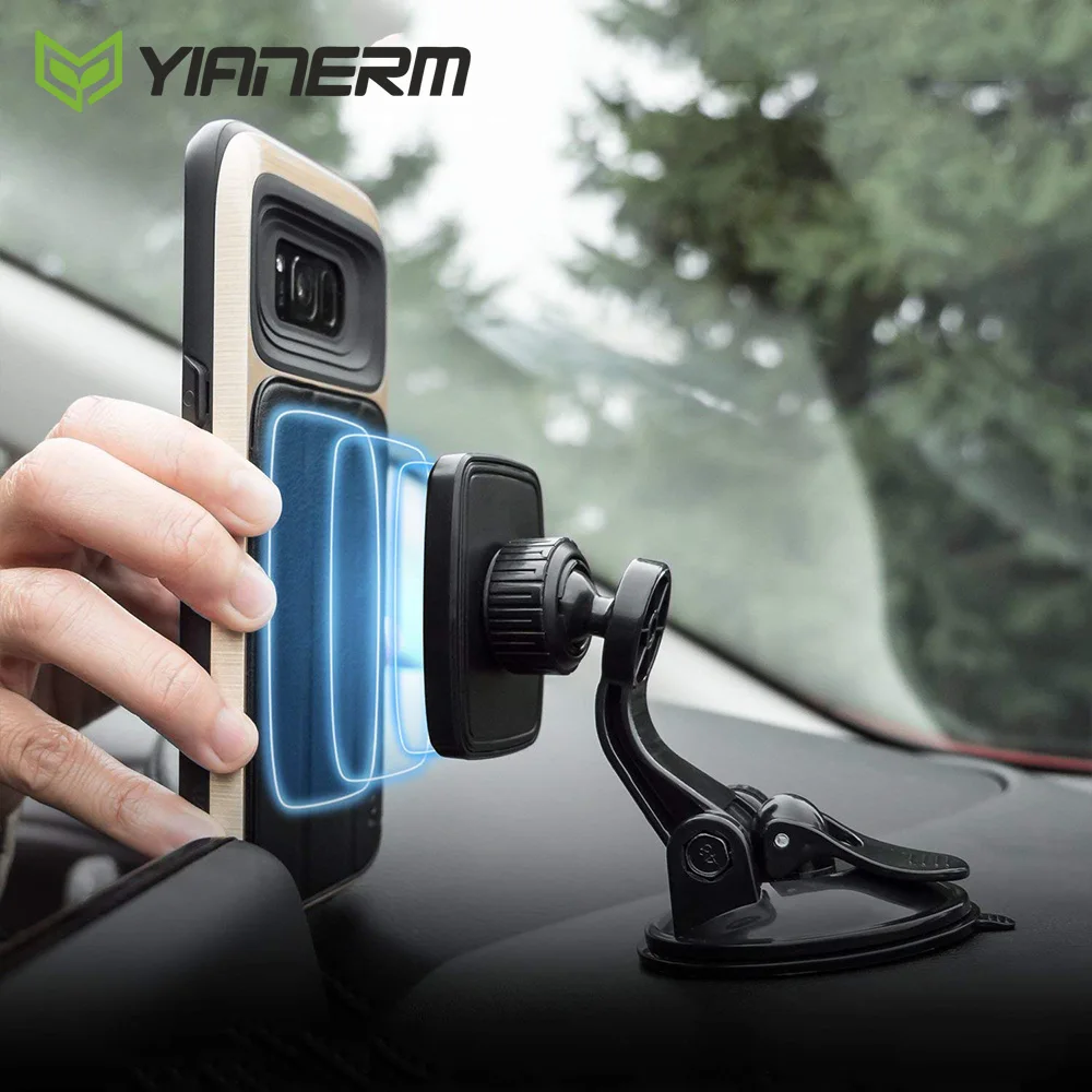 Yianerm магнитный держатель для телефона для приборной панели автомобиля крепление на присоске магнитный держатель для iPhone XR XS MAX 8 Plus samsung S9 Plus gps