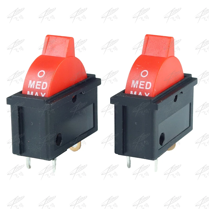 

2PCS 10A 250V Black Red Wind Speed Control Button Rocker Switch 3 Positions 3Pin SPDT Switch For Hair dryer KCD16-103