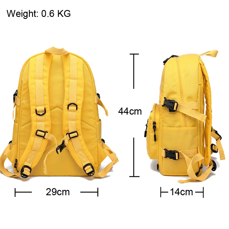 Дизайн usb зарядка рюкзаки женская школьная сумка рюкзак для девочек-подростков Mochila досуг путешествия ежедневный рюкзак женский-желтый