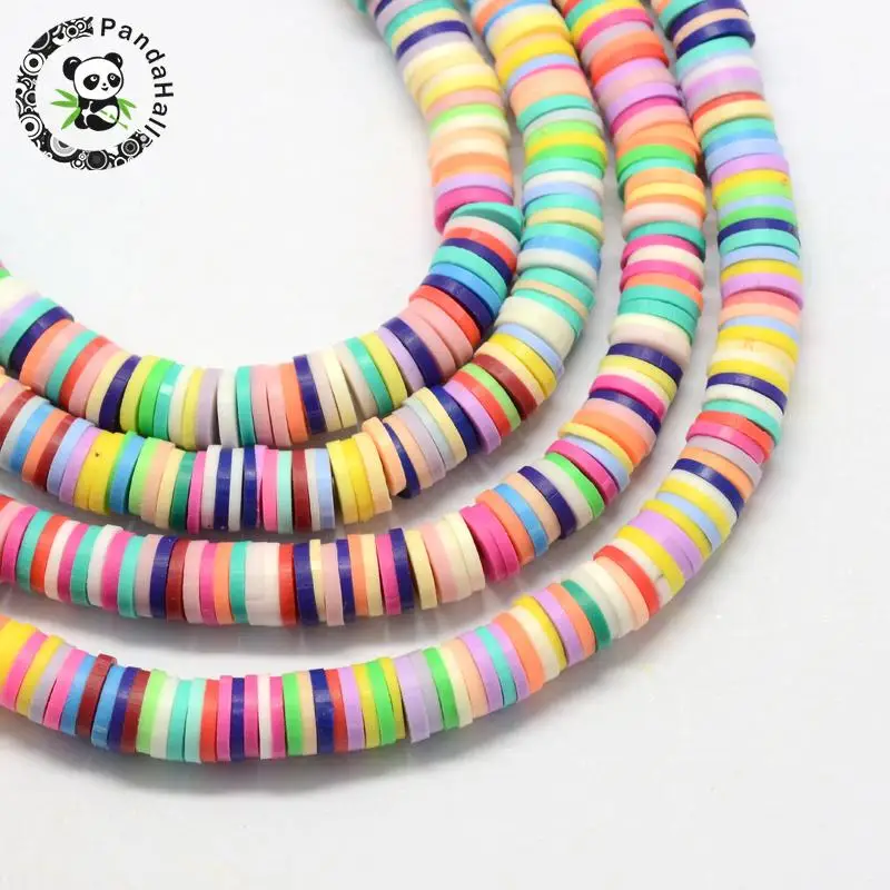 

Flat Round Environmental Handmade Polymer Clay Bead Spacers for jewelry making Mixed, Hole: 2mm; about 380~400pcs/strand F70