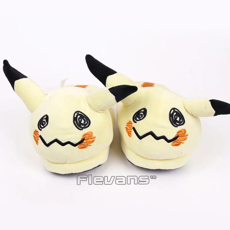 melhor Anime Dos Desenhos Animados Mimikyu Plush Chinelos de Inverno Interior Sapatos Quentes Macio Toy Boneca 27 cm