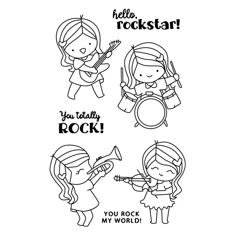 

Girl and boy Transparent Clear stamps and metal cutting dies