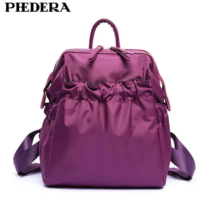 

PHEDERA Brand Elegant Fashion Women Backpack High Quality Waterproof Nylon Female Backpacks Ladies College School Bags