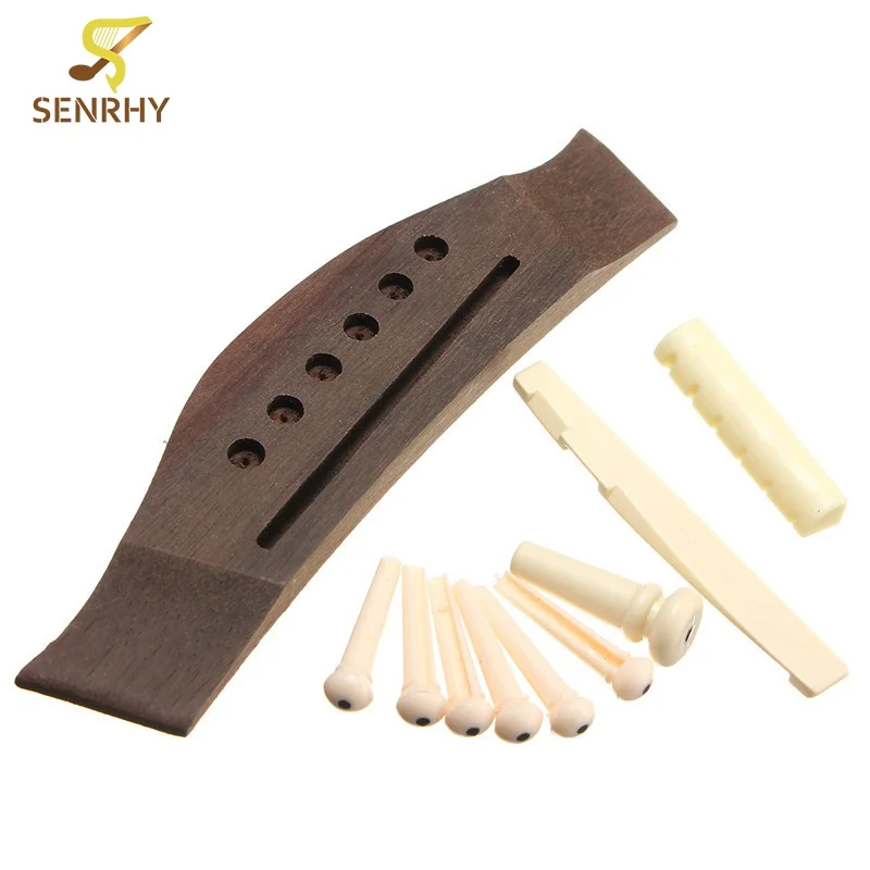 1 Set Professional Universal Acoustic font b Guitar b font Bridge Bone Bridge Pins Saddle Nut