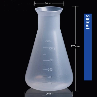 4 шт./компл. пластиковая коническая колба измерительная треугольная фляга широкий рот Пластиковый шейкер лабораторная кухня(50 мл, 100 мл, 500 мл, 1000 мл