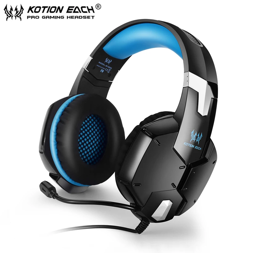 Image KOTION EACH G1200  Gaming Headphones with Microphone 3.5mm Plug Stereo Headset for PC Laptop Cell Phone Fones De Ouvido