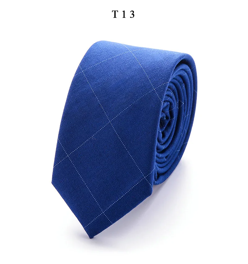 Брендовые Галстуки 6 см, узкие тонкие хлопковые галстуки для мужчин, свадебные вечерние галстуки в полоску, галстуки на шею, T16-2, Прямая поставка - Цвет: T13