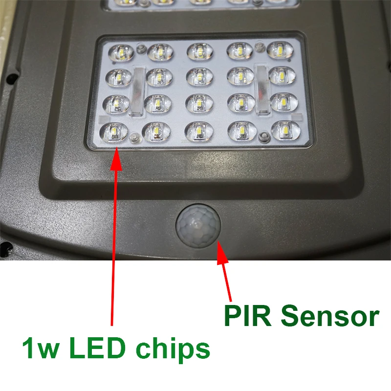 20 Вт 40 Вт 60 Вт Светодиодный уличный фонарь на солнечной батарее Открытый водонепроницаемый IP65 PIR датчик умный светильник изменяет светодиодный светильник 50 мм Интерфейс