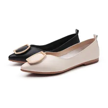 Brand 2019 Women Flats Shoes Ladies Shoes Ballet Flats Shoes Woman Pointed Toe Shallow Fashion Casual Slip-on Buckle Size 35-41 Brand 2019 Women Flats Shoes Ladies Shoes Ballet Flats Shoes Woman Pointed Toe Shallow Fashion Casual Slip-on Buckle Size 35-41
