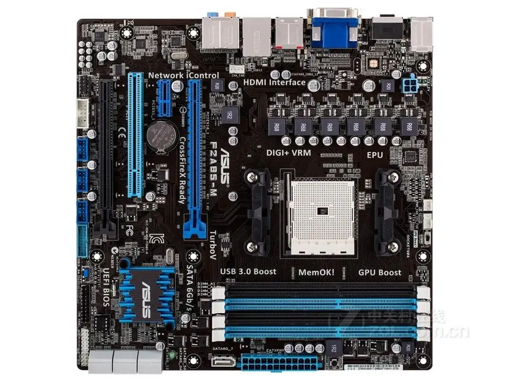 

Asus F2A85-M Desktop Motherboard AMD A85X Socket FM2 DDR3 64GB SATA3 USB3.0 HDMI DVI uATX Original Used Mainboard