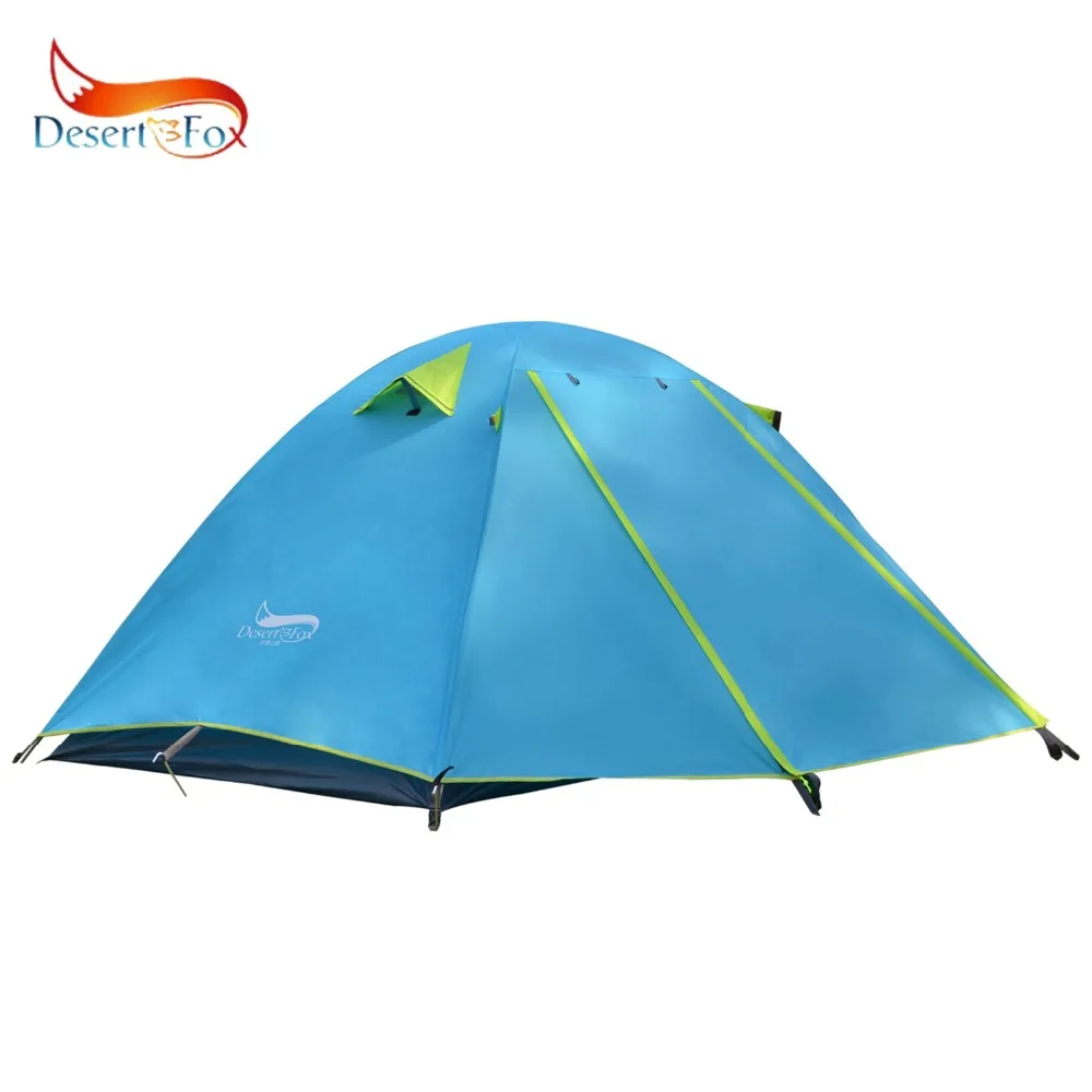 Camping Tent 2-3 People Camping Tent Aluminum Poles Outdoor Travel Double Layer Waterproof Windproof Lightweight