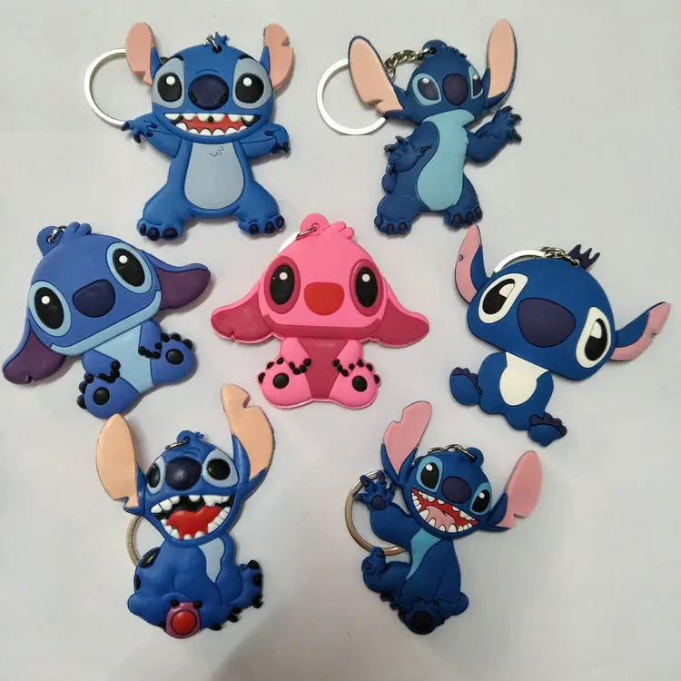 

1PCS 6 ro 8CM STITCH cartoon Anime Key Chain PVC Figure Keyring cute Toys Keychain Keyholder Birthday Gift NEW