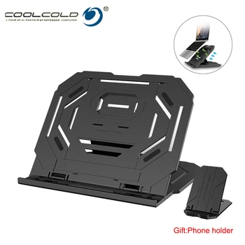 

COOLCOLD Folded Cooling Laptop Stand 360 Degree Rotating Base Portable Cooler Notebook Adjustable Holder for 15.6 17 Laptop Book