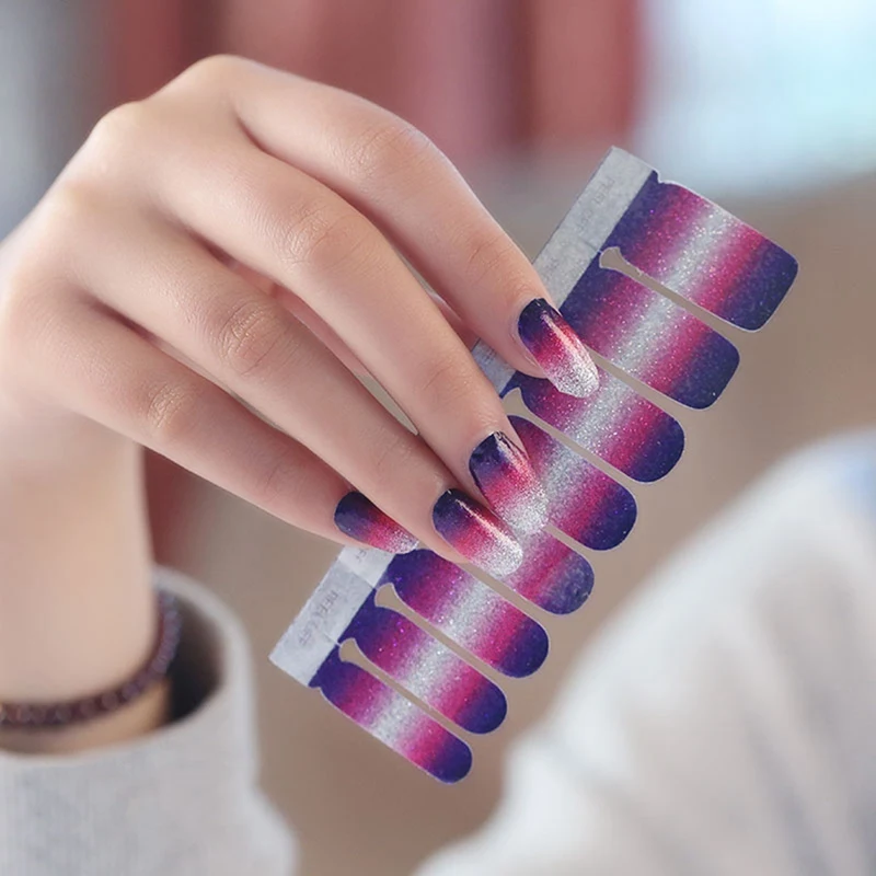 Fashion Glitter DIY Nail Sticker Nail Polish Patch Gradient Nail Sticker For Nail Art Manicure Tools Stylish