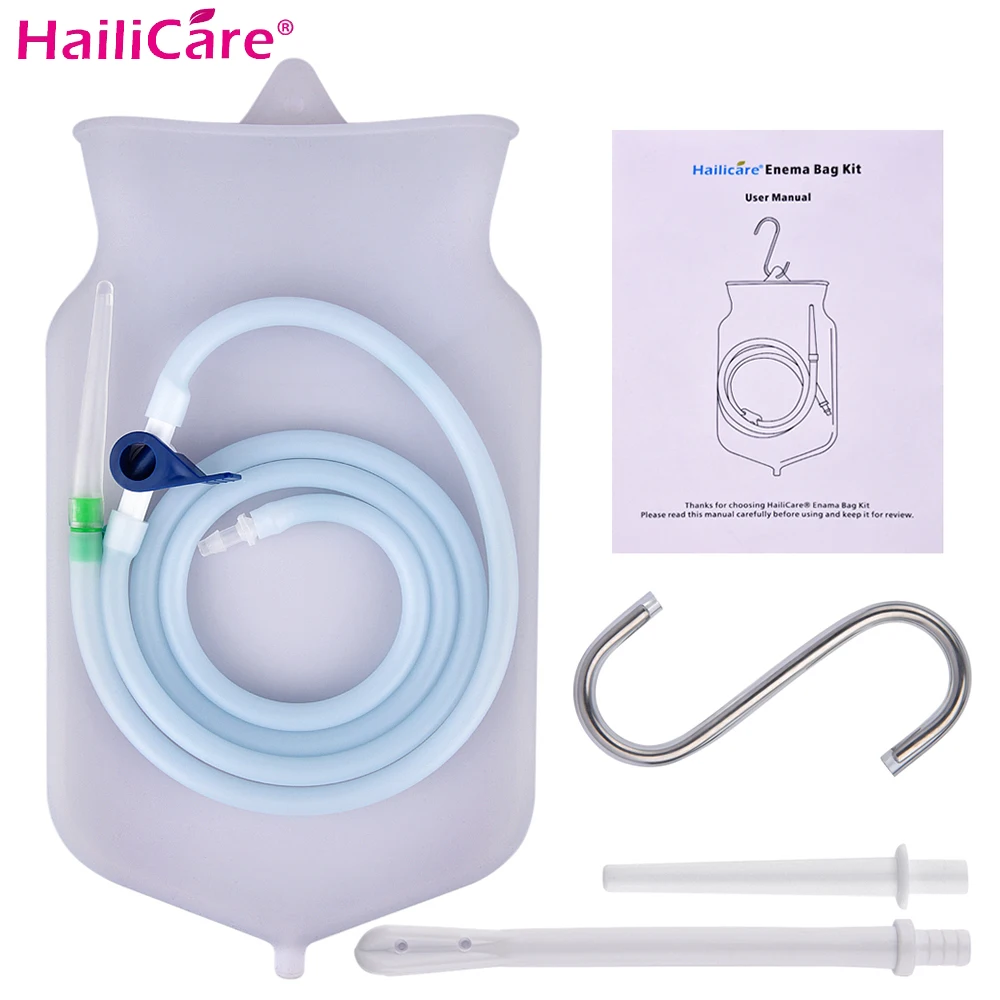 Enema Bag Sets for Colon Cleansing with Silicone Hose Health Anal Vagina Cleaner Washing Enema