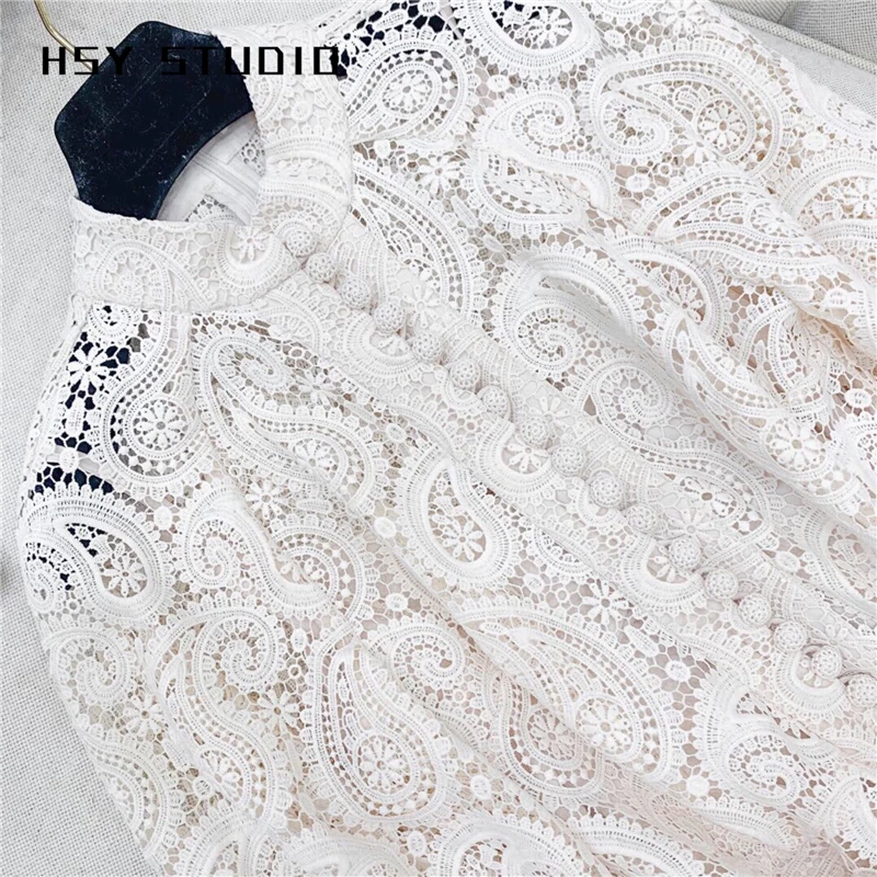 【HSY Studio】 2019 летнее Новое кружевное платье с цветочной вышивкой ЖЕНСКИЕ НАРЯДНЫЕ