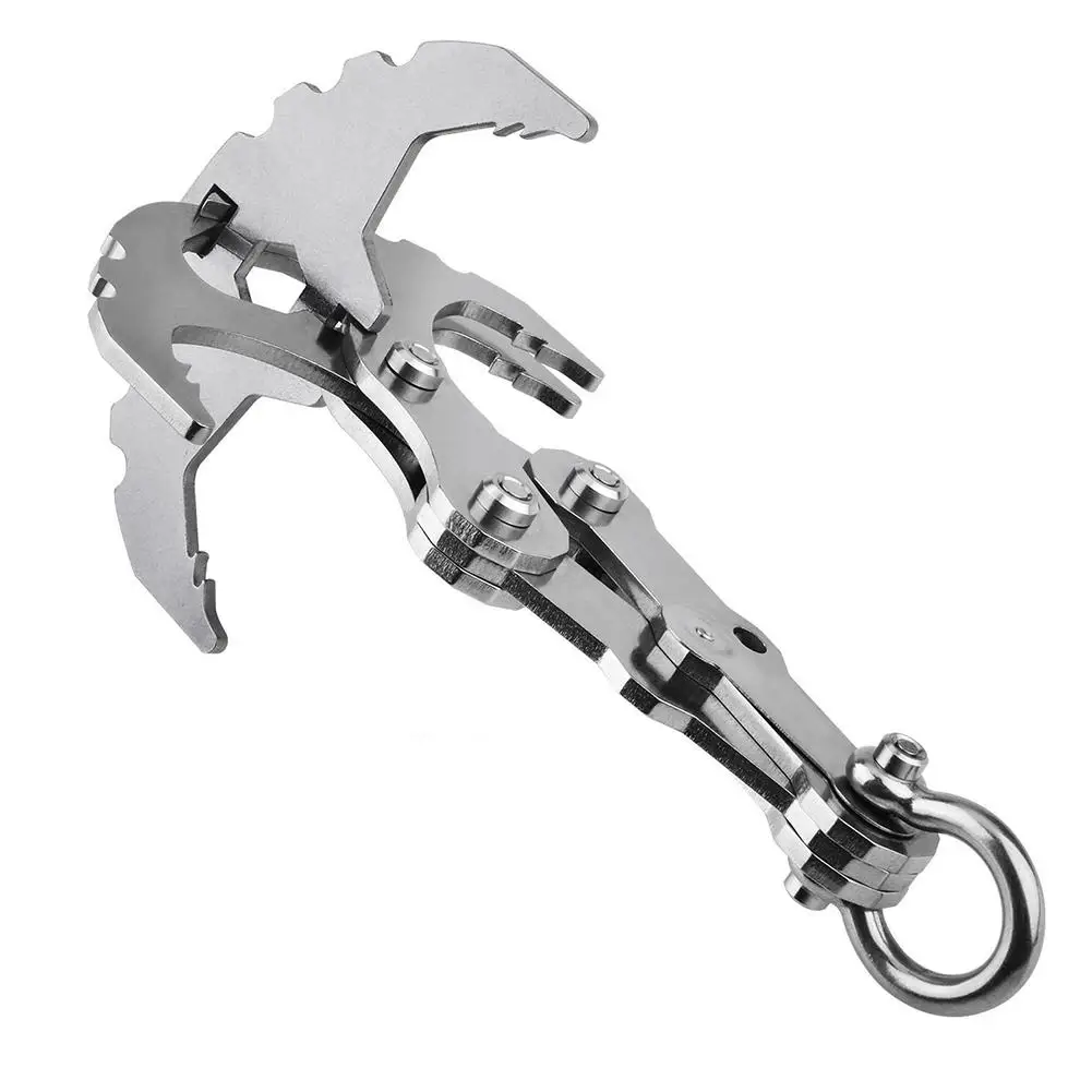 

Stainless Steel Survival Gravity Hook Grappling Carabiner Magnet Outdoor Climbing Claws Car Traction Rescue EDC Tool Key Chain