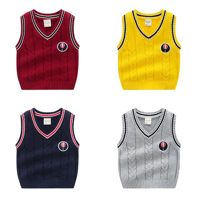 2018 Boy Sweater Vest Sleeveless Striped V Neck for boys toddler school
