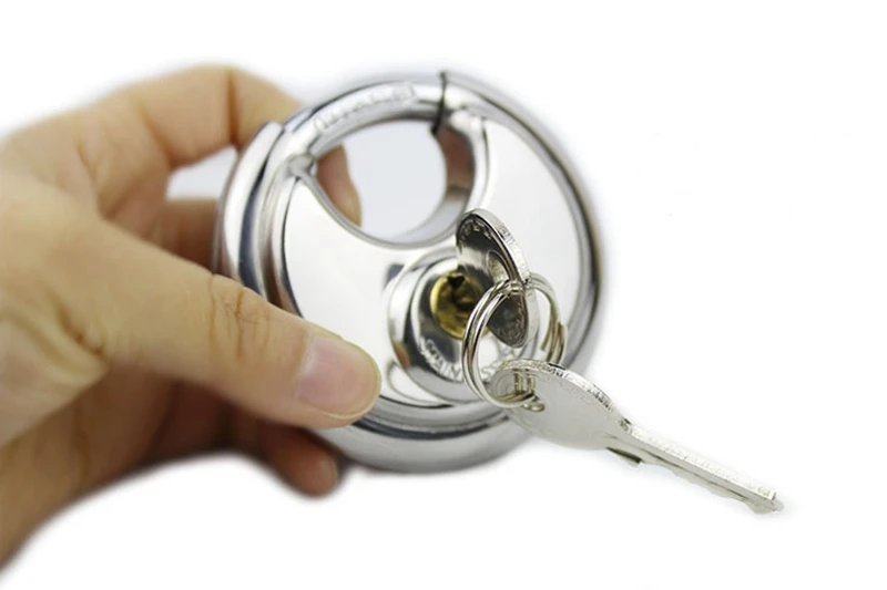 1PCS Cute Stainless Steel Brass Cylinder Disc Padlock Round Shape Disc Lock for Locking Doors Windows Bags 9