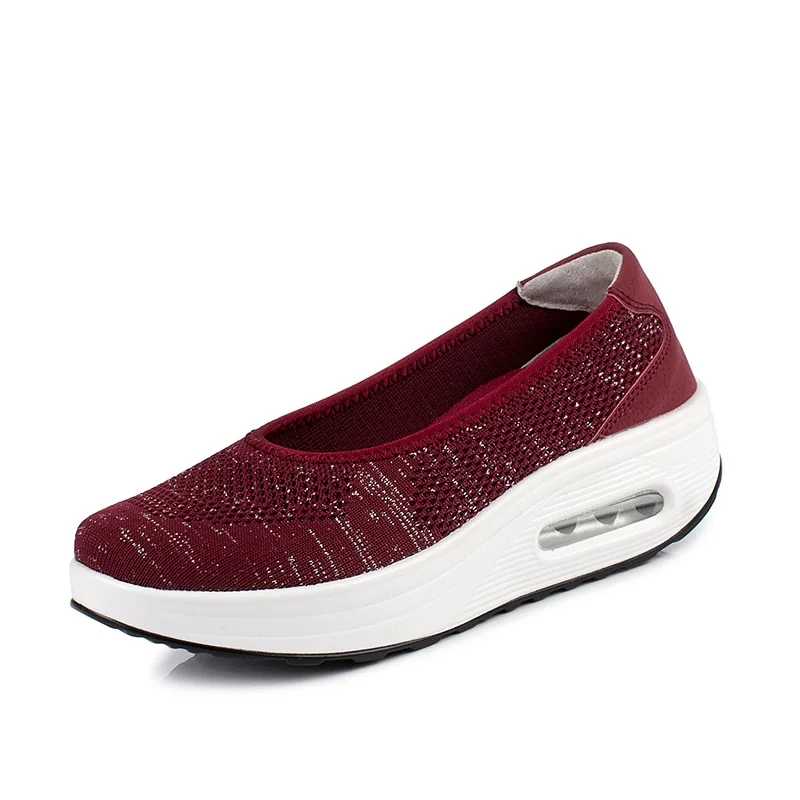 Minika/Коллекция года; сезон весна; женские удобные женские туфли на плоской платформе; дышащая обувь; zapatos mujer; женские водонепроницаемые мокасины; обувь для фитнеса - Цвет: Red