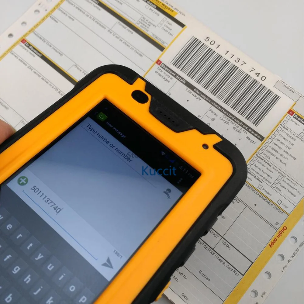 Прочный водонепроницаемый большой телефон Ручной терминал сканер штрих-кода Android Bluetooth PDA NFC 2D лазерный считыватель 3g сборщик данных