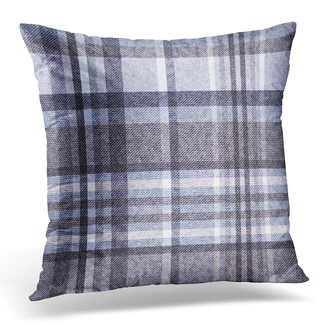 

Throw Pillow Covers Blue Flannel Tartan Checkered Gray Plaid ative Pillows case Square Size 20 x 20 Inches Home