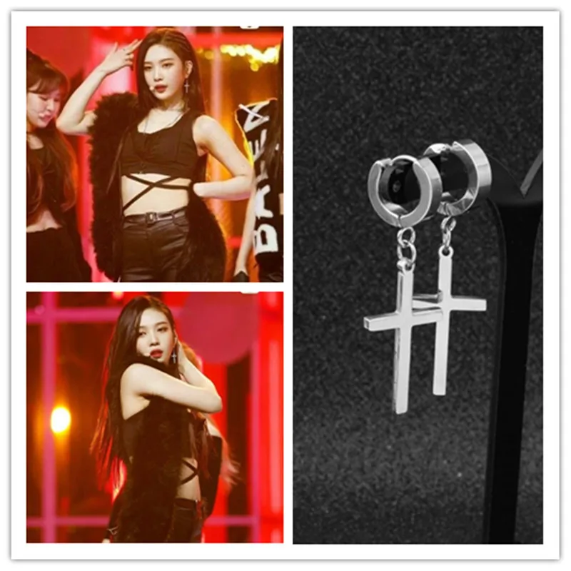 

Tassel male Earrings Female K P O P 019 male Earrings Male Korean Stainless Steel Punk Earring For Women Man Hip Hop Jewelry