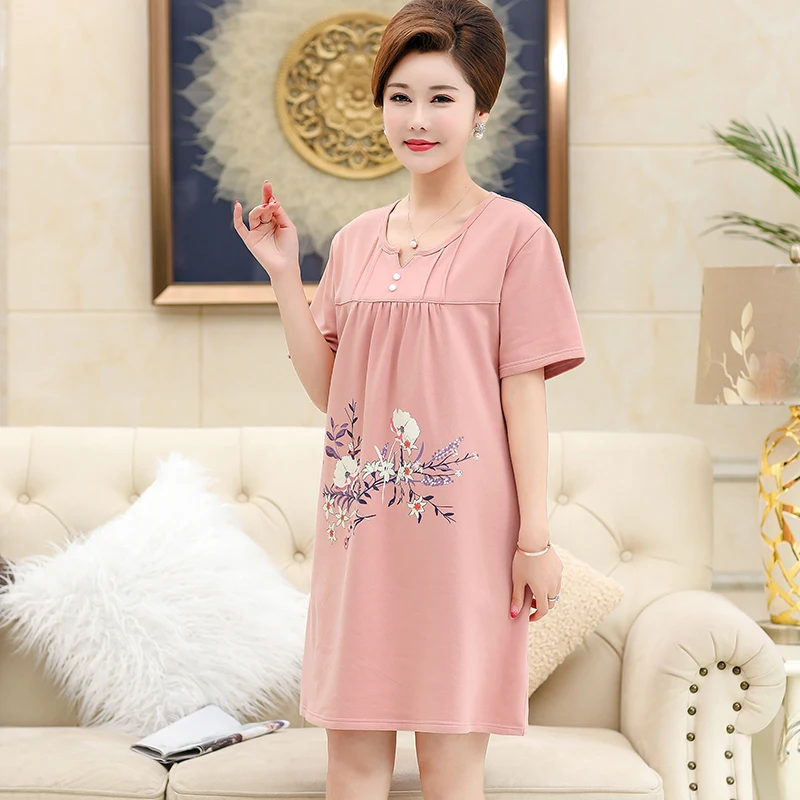 

Big Size XXXL Cotton Nightgown Women Nightwear Sleepwear Female Lounge Wear Night Dress Home Sleepshirt Nighty Lady Clothes
