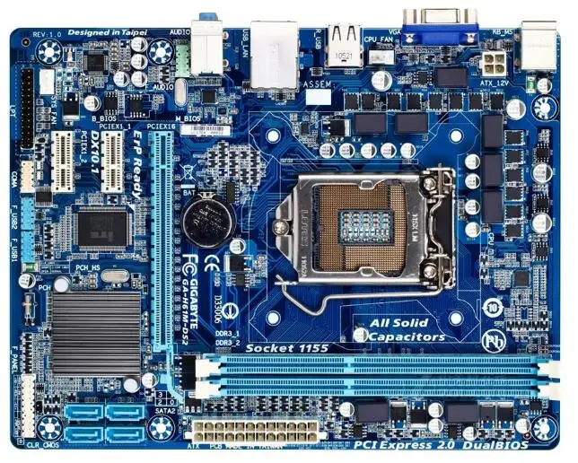 Оригинальная материнская плата ПК Gigabyte GA-H61M-DS2 DDR3 LGA 1155 H61M-DS2 H61 настольная материнская плата