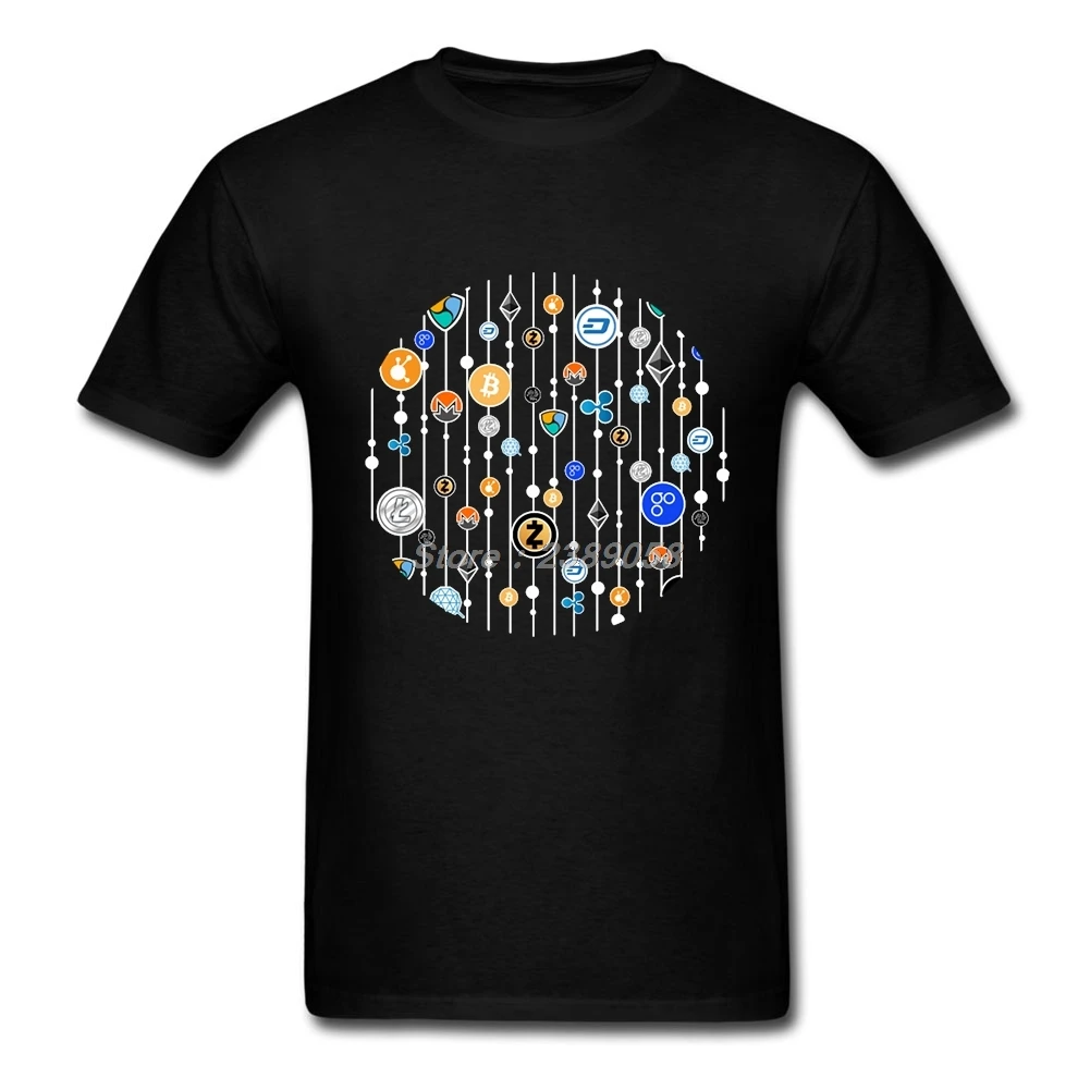Luxury T-Shirts Men Short Sleeve Cryptocurrency T Shirt Ethereum Bitcoin Litecoin Adult Shirt Camisetas