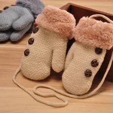 Зимняя детская рукавица для девочек и мальчиков; хлопковые теплые вязаные перчатки для малышей; Детские аксессуары