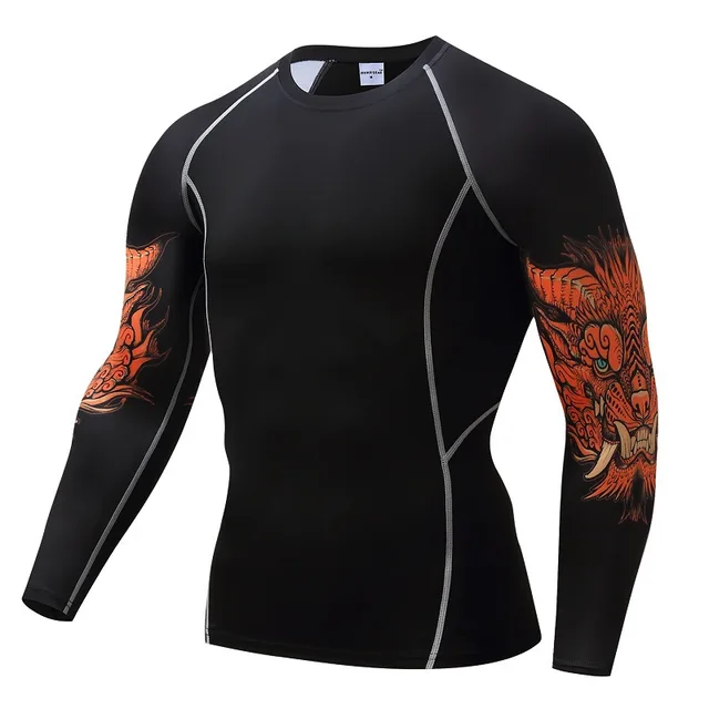 Buy Mens fitness long sleeves rashguard t shirt men