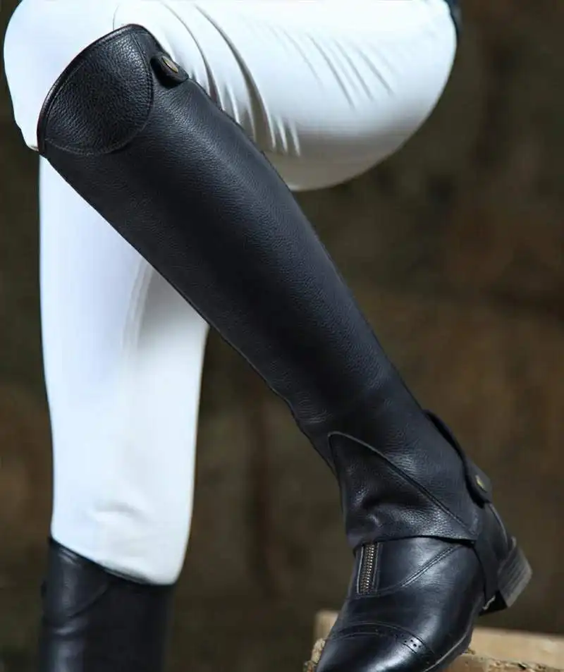Horse Riding Half Chaps Full Soft Cow Leather Chaps Body Protector