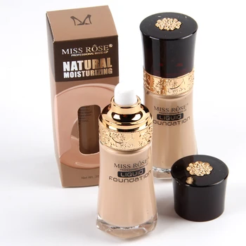 

Miss Rose Liquid Foundation Round Glass Bottle Concealer Make Up Whitening Primer BB Cream Waterproof Long Lasting Foundation