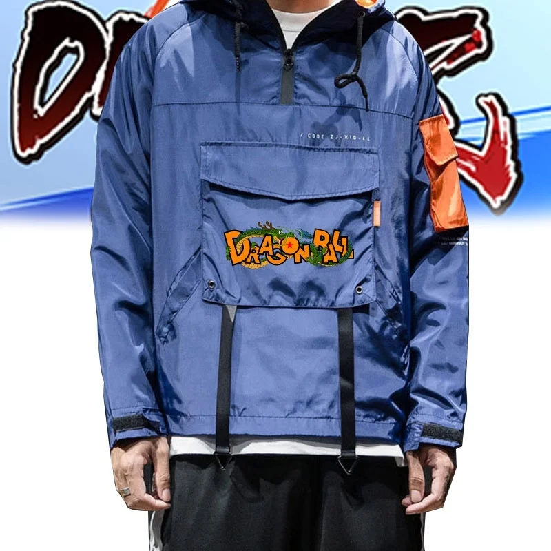 

New Men Fashion Hoody Jacket Dragon Ball Printing Long Sleeve Coat Autumn and Winter windbreaker