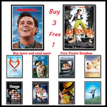 

Jim Carrey Movies Coated paper Poster The Truman Show The Mask Dumb and Dumber wall sticker Frameless