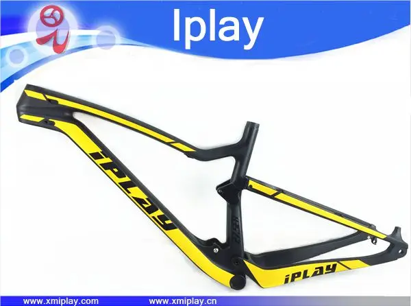 Cheap 2019 New design IPLAY 29 full suspension frame carbon fiber 650B mtb frame 27.5er mountain bike frame UD matt 148*12mm thru axle 1