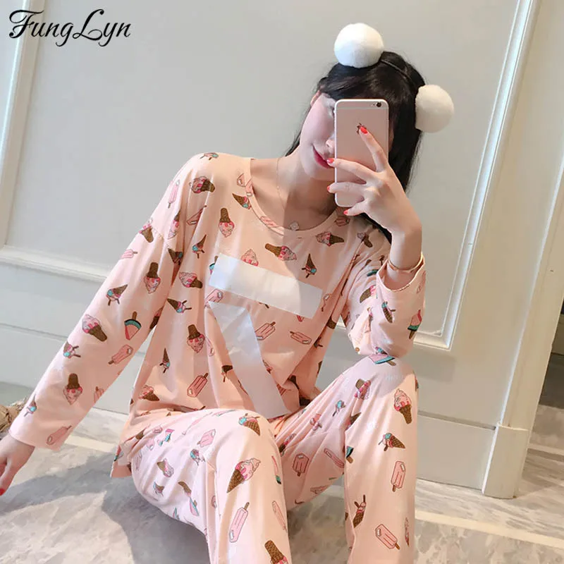 FL017C каваи мультфильм розовый пижамы Пижама Mujer пижамный комплект кигуруми