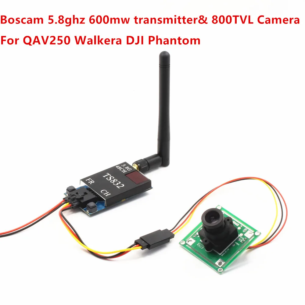 

FPV Kit Boscam 5.8g 5.8ghz 48ch 600mw TS832 Video Transmitter with CCTV Camera Suit For QAV250 F450 Walkera DJI Phantom