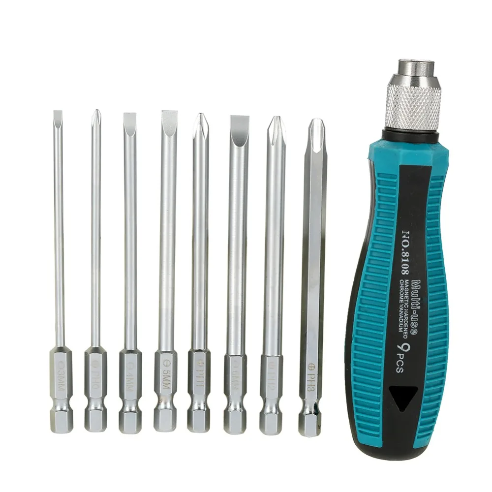 

9-piece multi-function screwdriver set Removable cutter head with magnetic, home appliance repair kit