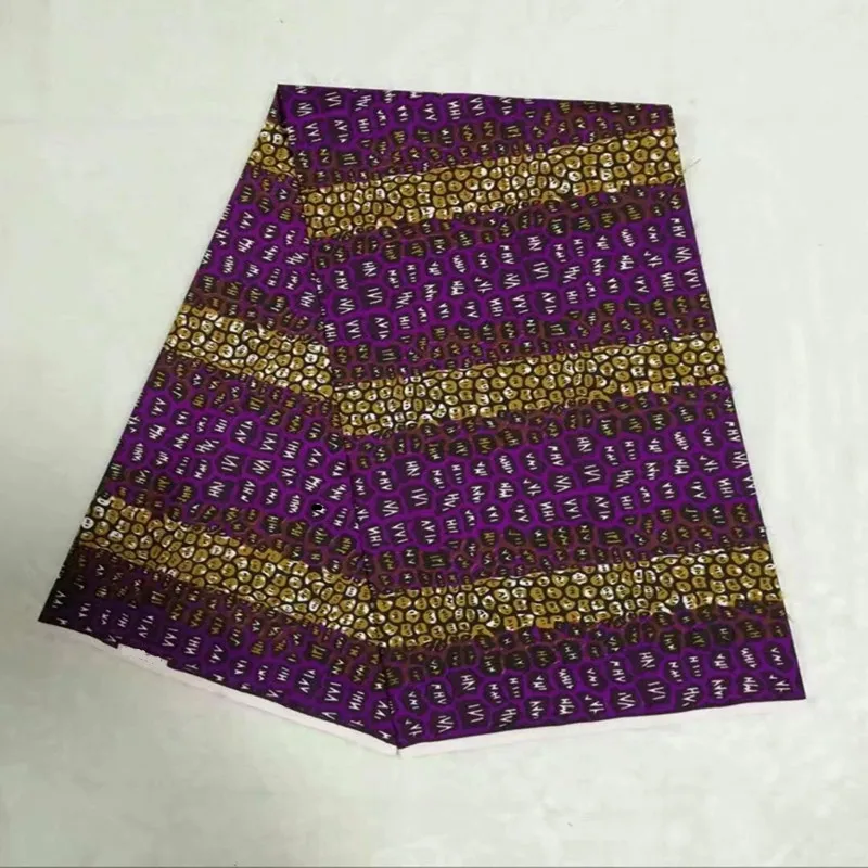 

Free Shipping Purple Color 100% Polyester Wax Prints Fabric 2019 Ankara Wax African Fabric for Party Dress 6 yards N90323-9