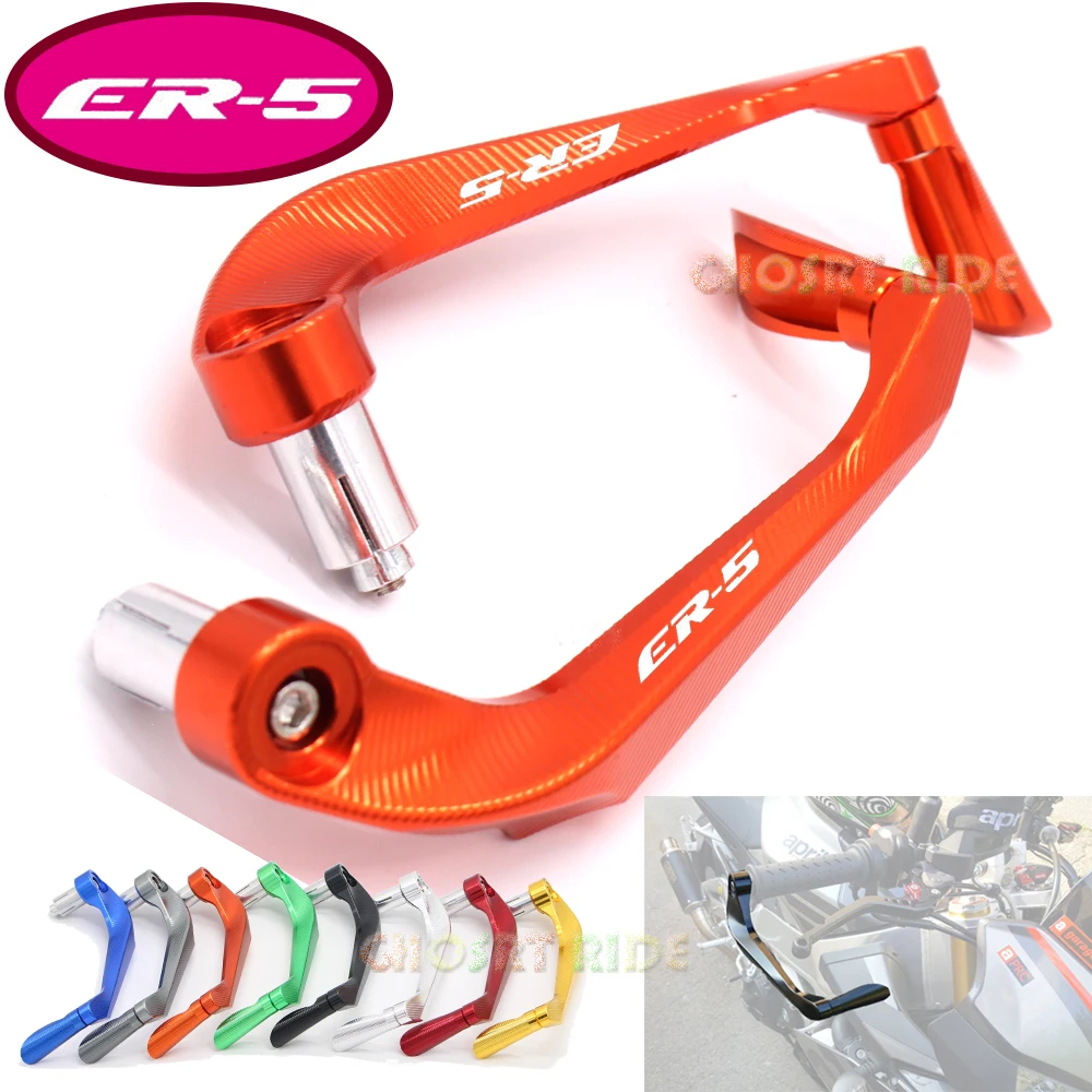 

Universal 7/8" 22mm Motorcycle Handlebar Brake Clutch Levers Protector Guard For Kawasaki ER-5 ER5 ER 5 Logo ER5