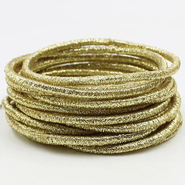 20Pcs/Lot Gold and Silver Shiny Elastics Rubber Bands Hair Circle